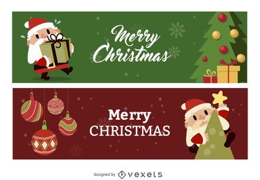 conjunto de banner de navidad plano