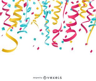 Colorful confetti ribbons and paper Colorful confetti ribbons and paper