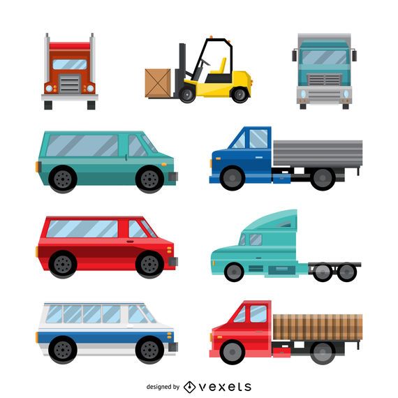 Flat transport illustration collection Flat transport illustration collection