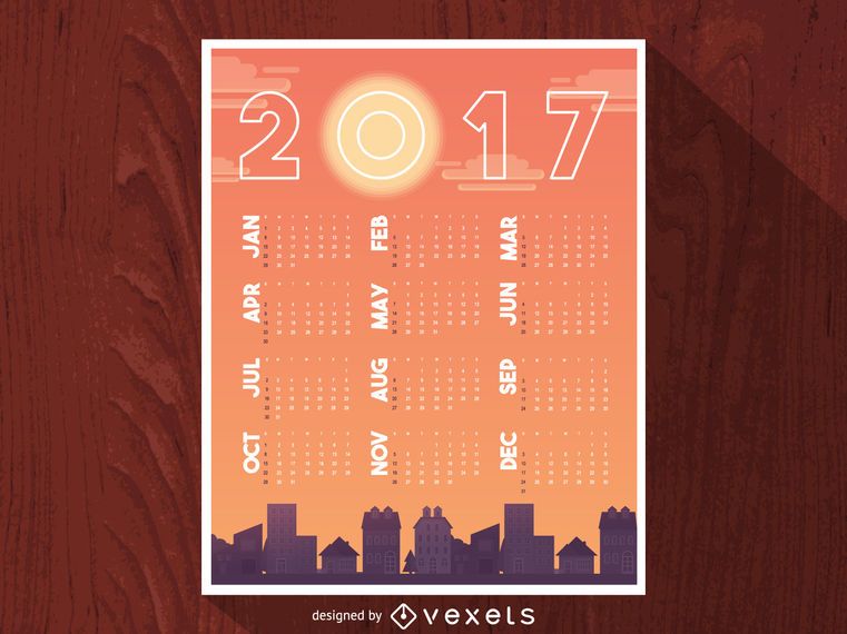 2017 calendar cityscape silhouettes 2017 calendar cityscape silhouettes