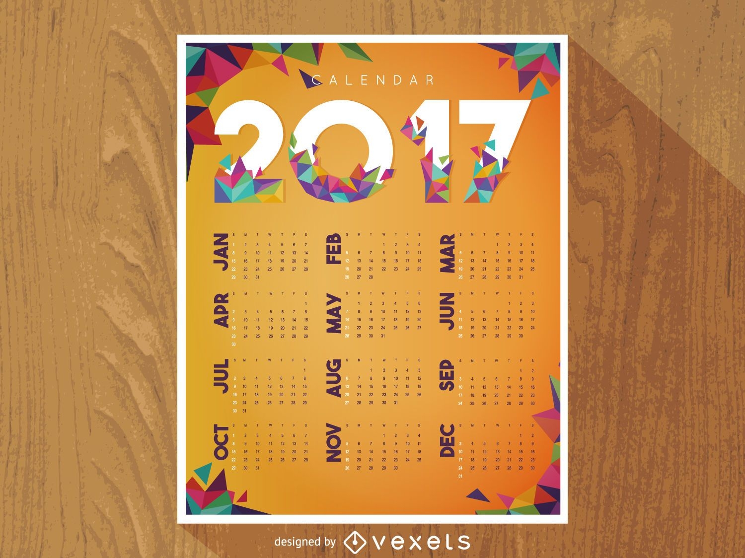 Calendario poligonal 2017