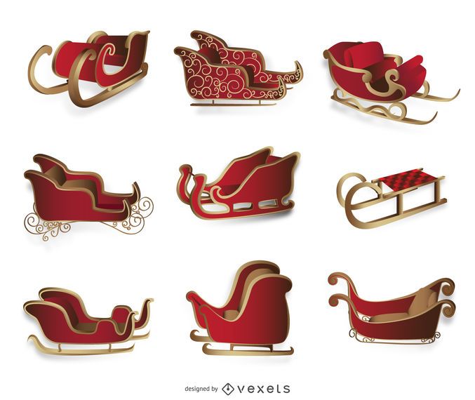 Trineo de Navidad aislado Trineo de Navidad aislado