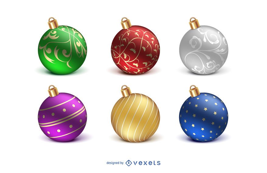 Realistic isolated Christmas ball set Realistic isolated Christmas ball set