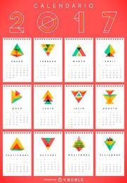 Calendario geométrico 2017 en español