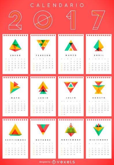 2017 geometric calendar in Spanish 2017 geometric calendar in Spanish