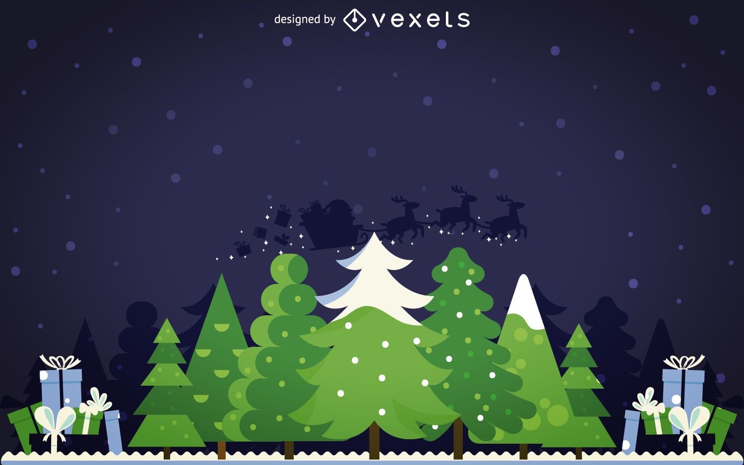 Flat winter forest background