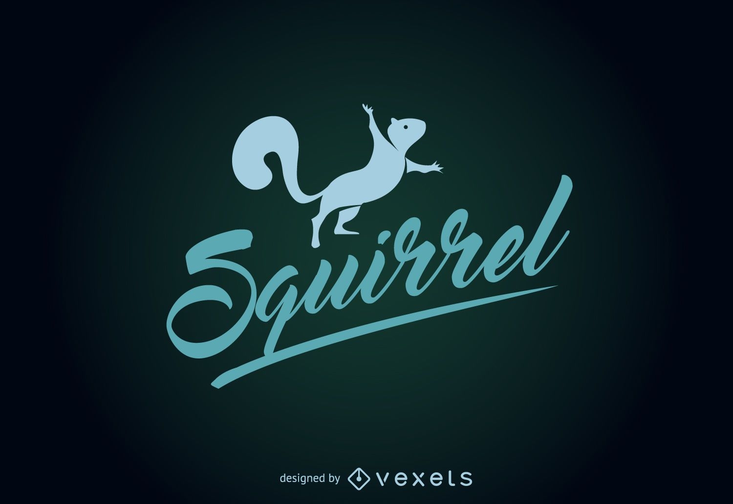Lustige Eichhörnchenschattenbild-Logoschablone