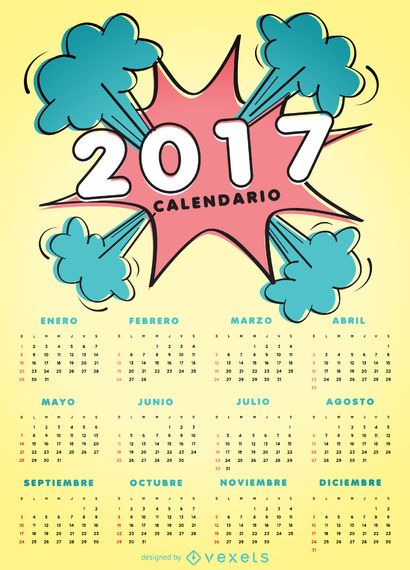 2017 comic style calendar in Spanish 2017 comic style calendar in Spanish