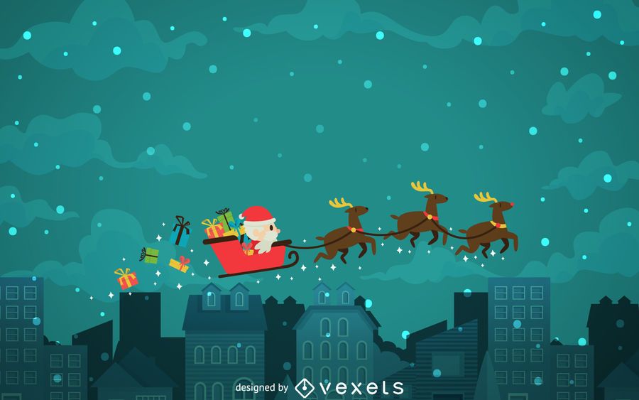 Christmas background with Santa sleigh Christmas background with Santa sleigh