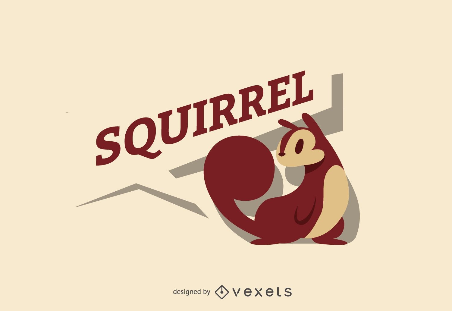 Modelo de etiqueta de logotipo de esquilo