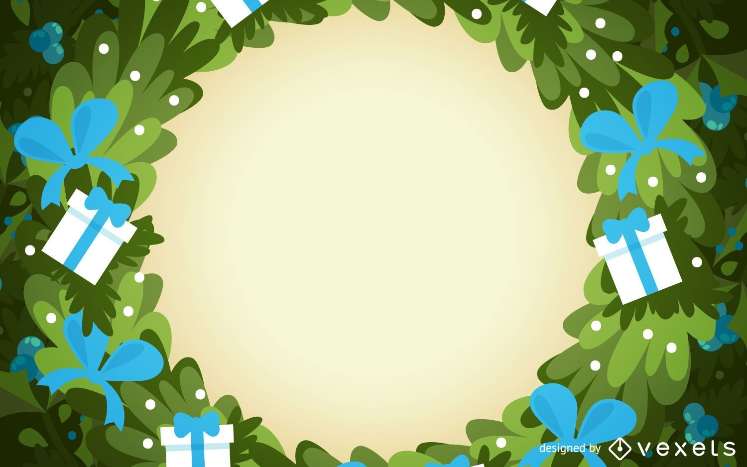 Christmas wreath frame background