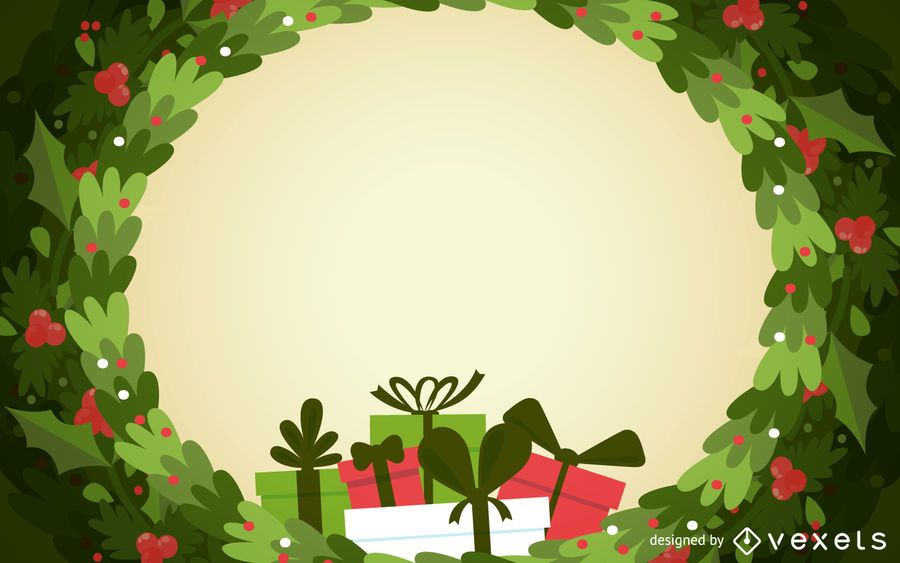 Marco de telón de fondo de guirnalda de Navidad Marco de telón de fondo de guirnalda de Navidad