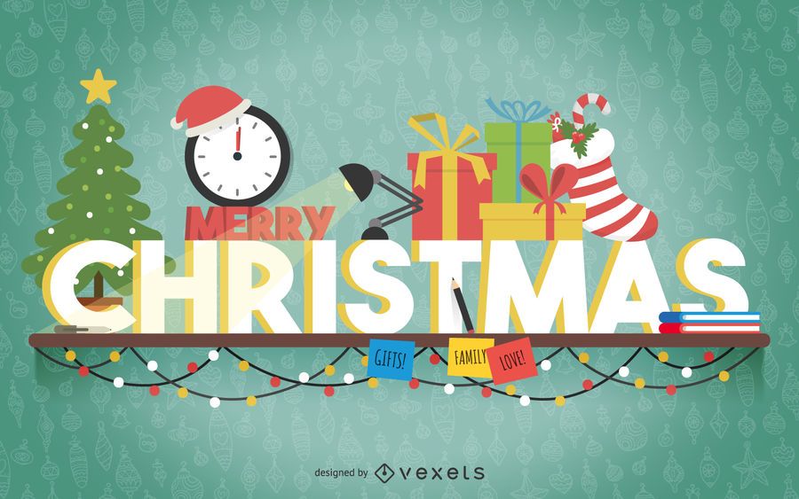 Christmas typography banner poster Christmas typography banner poster
