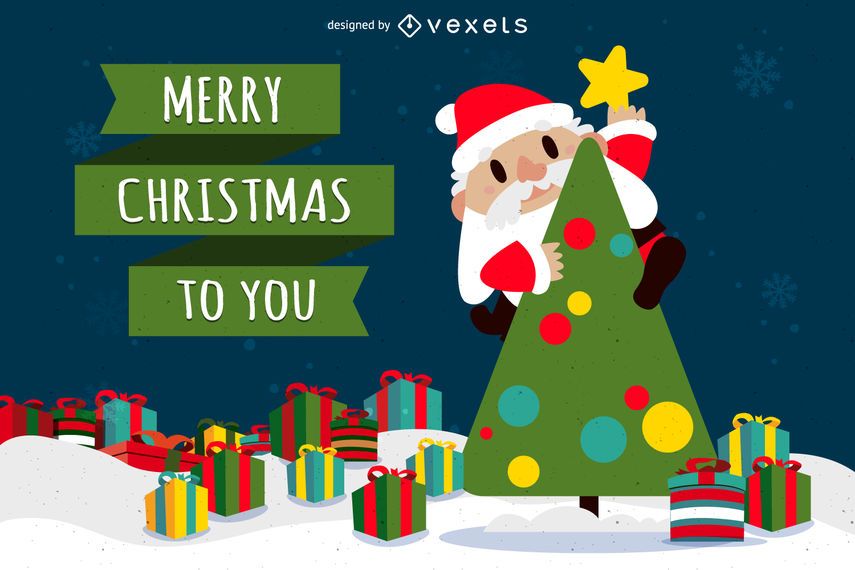Merry Christmas Santa with tree Merry Christmas Santa with tree