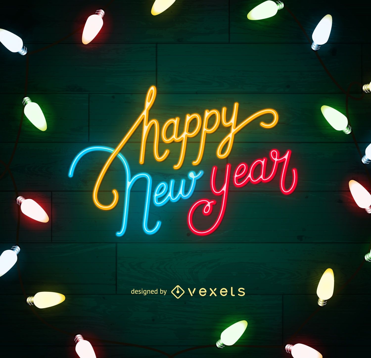 New Year neon lights sign
