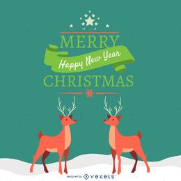 Christmas reindeer card design