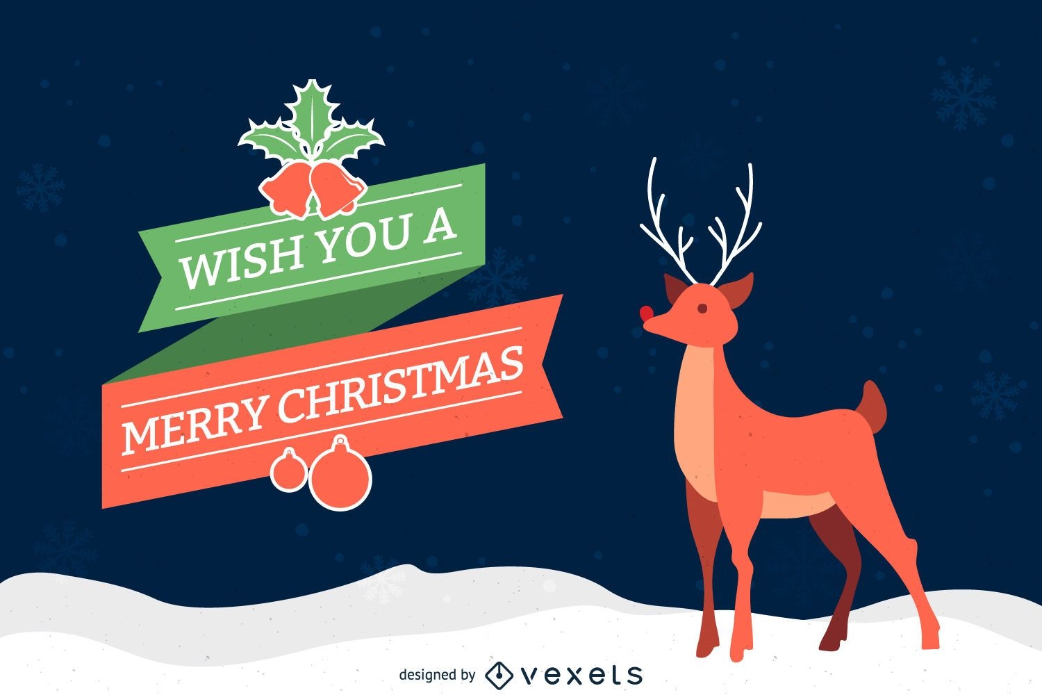 Christmas reindeer card illustration
