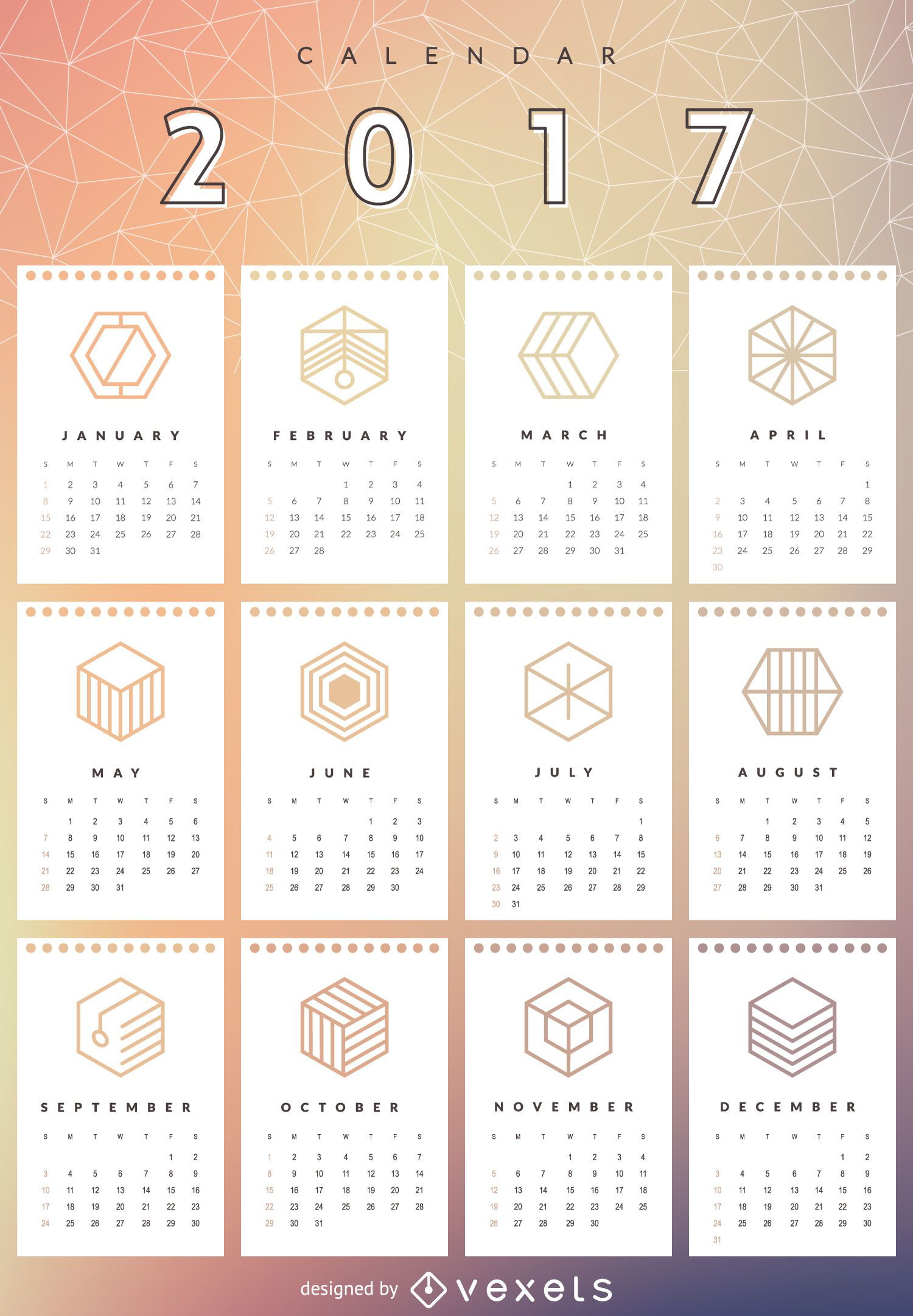 2017 geometric mesh calendar