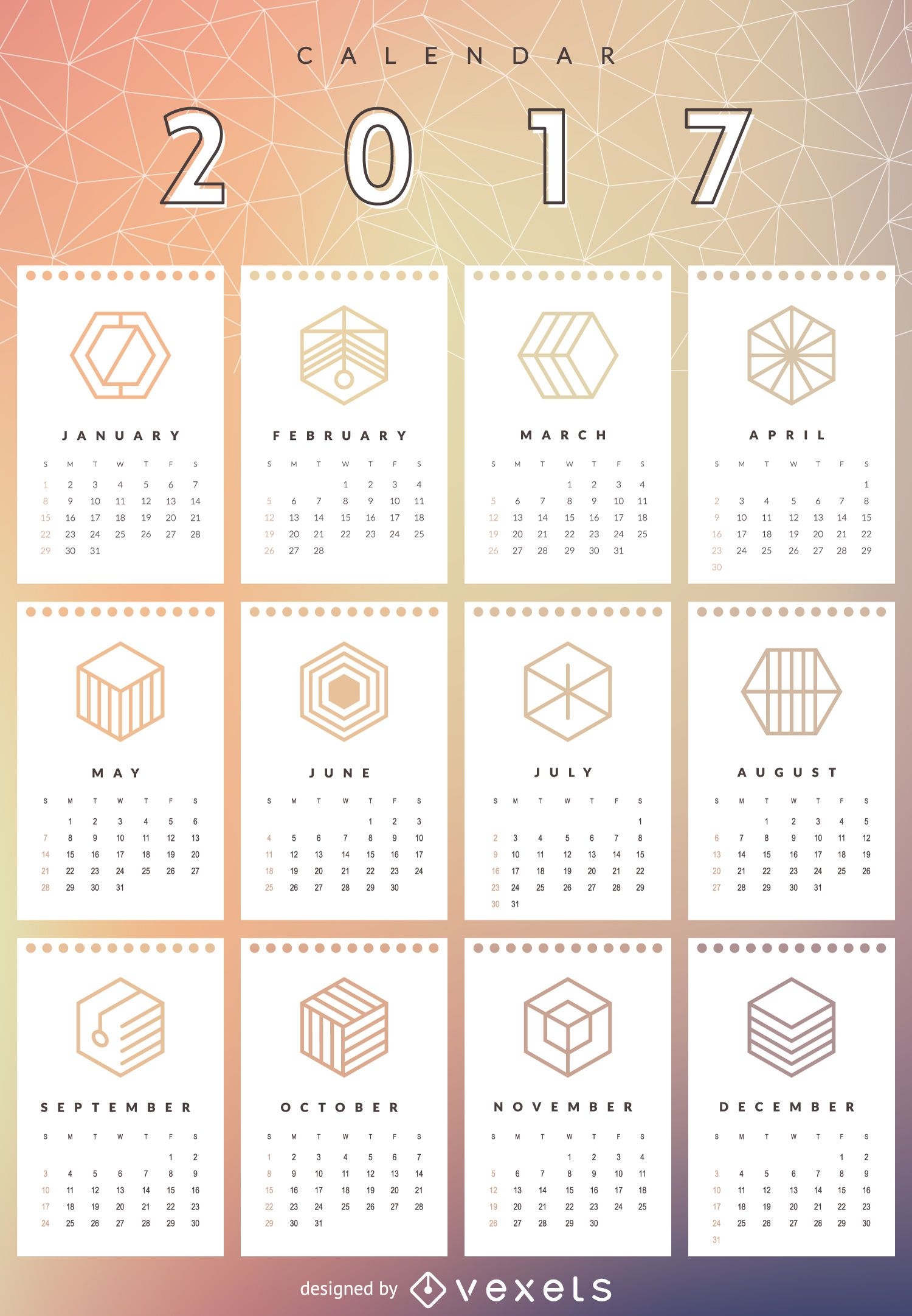 Geometrischer Netzkalender 2017