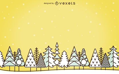 Stroke winter landscape background Stroke winter landscape background