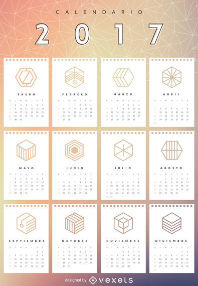 2017 geometric mesh calendar in Spanish 2017 geometric mesh calendar in Spanish