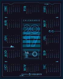 2017 futuristischer Kalender auf Spanisch 2017 futuristischer Kalender auf Spanisch