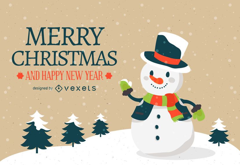 Diseño de fondo de muñeco de nieve de Navidad Diseño de fondo de muñeco de nieve de Navidad
