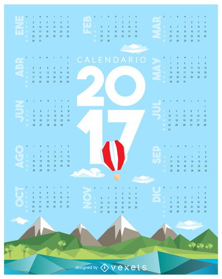 2017 low poly calendar in Spanish 2017 low poly calendar in Spanish