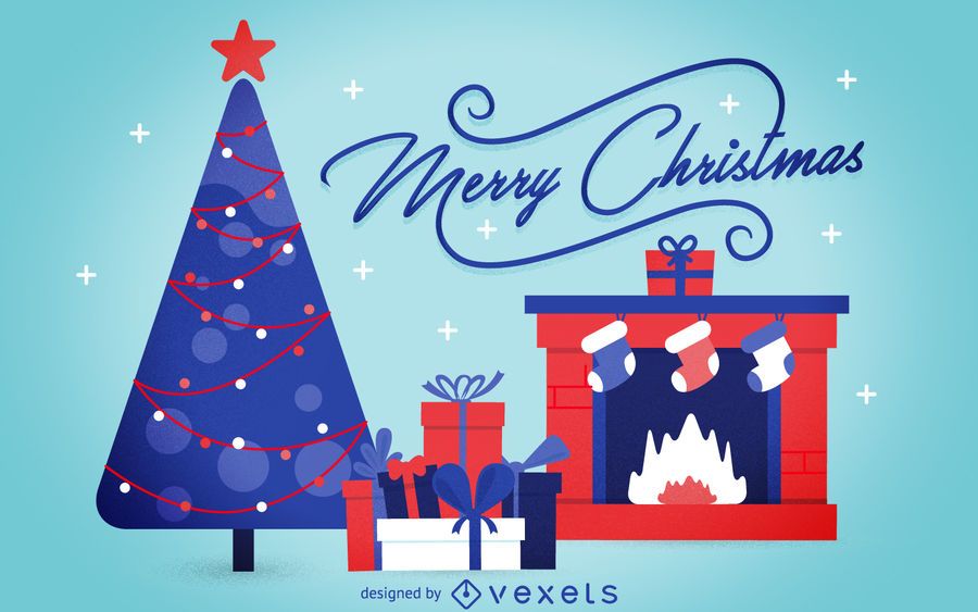 Flat Christmas Background Card Vector Download