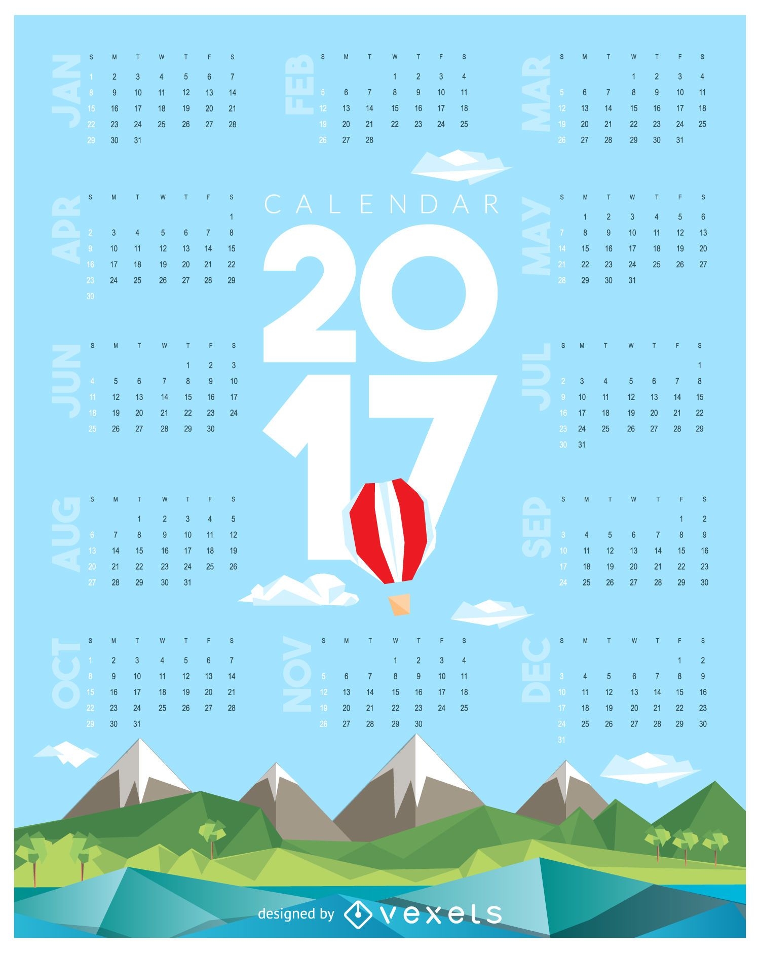 2017 Low Poly Kalender