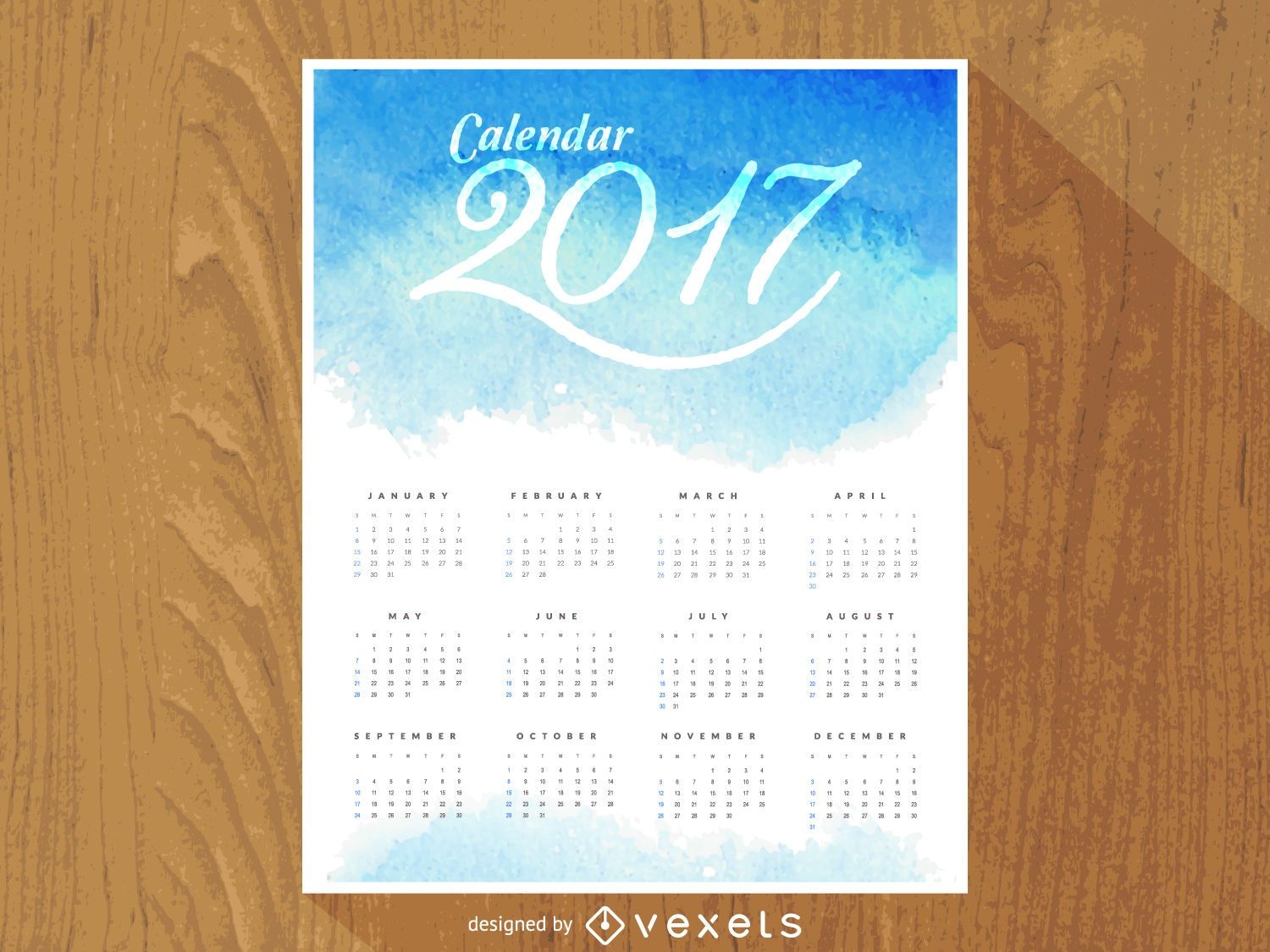 Aquarellkalender 2017