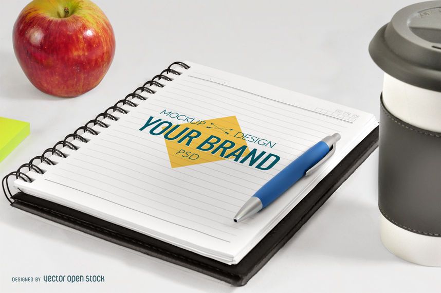 Office notebook mockup template Office notebook mockup template