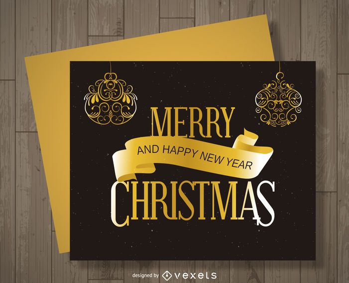Gold and black Christmas card Gold and black Christmas card