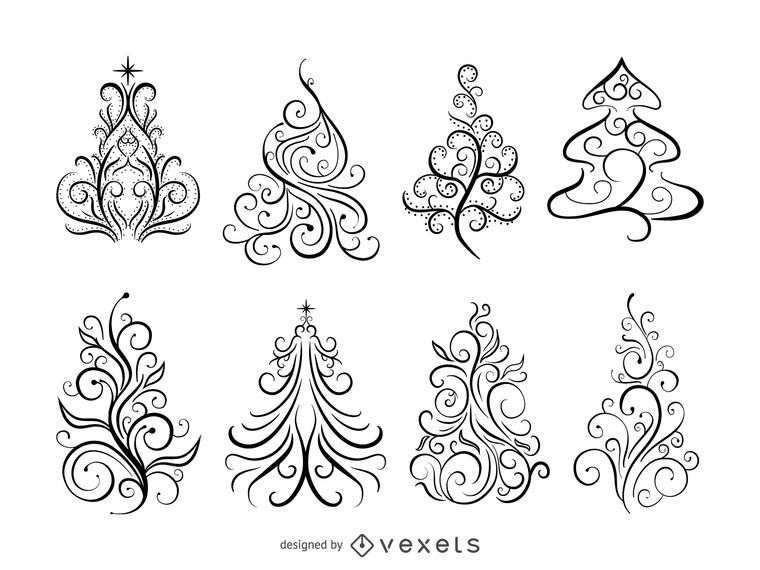 Árboles de navidad ornamentales remolino Árboles de navidad ornamentales remolino