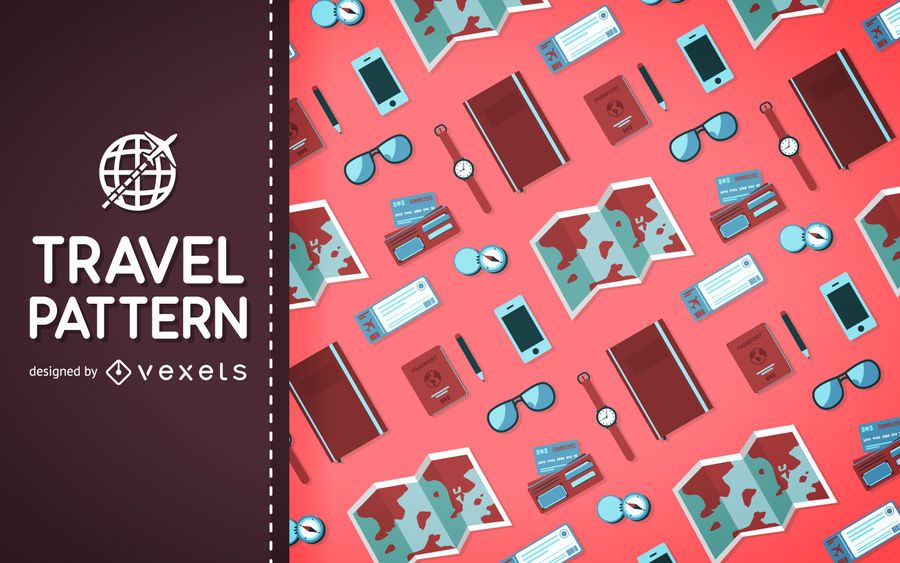 Travel elements pattern background Travel elements pattern background