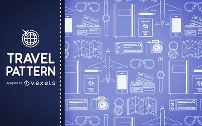 Travel elements pattern backdrop