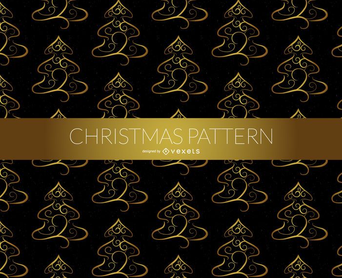 Golden Christmas tree pattern Golden Christmas tree pattern
