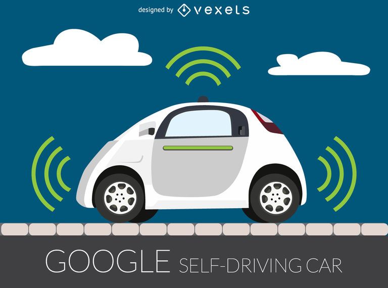 Self driving car illustration Self driving car illustration