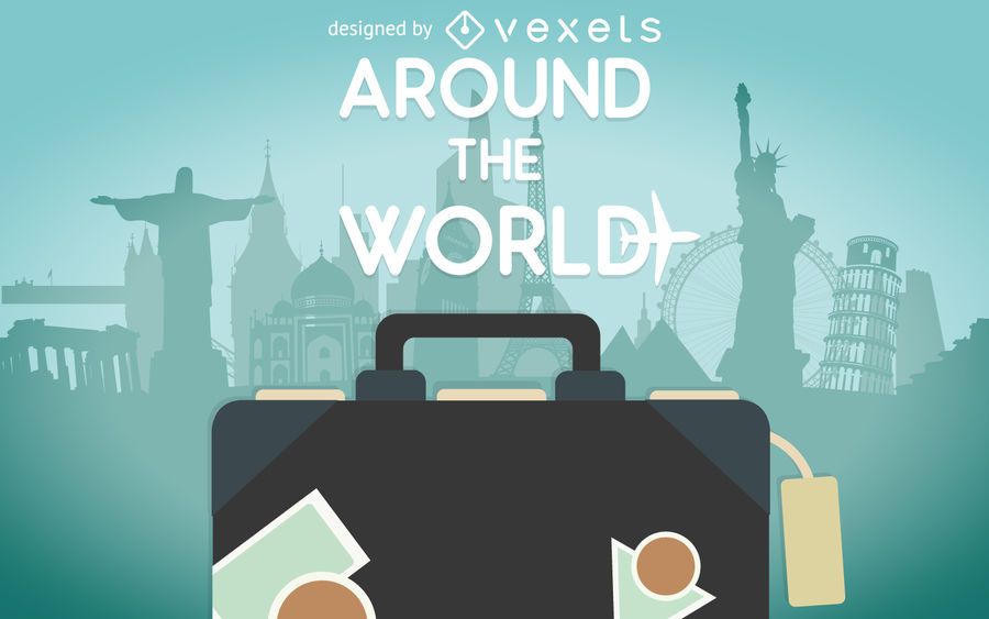 Ilustração de bagagem de viagem plana Ilustração de bagagem de viagem plana
