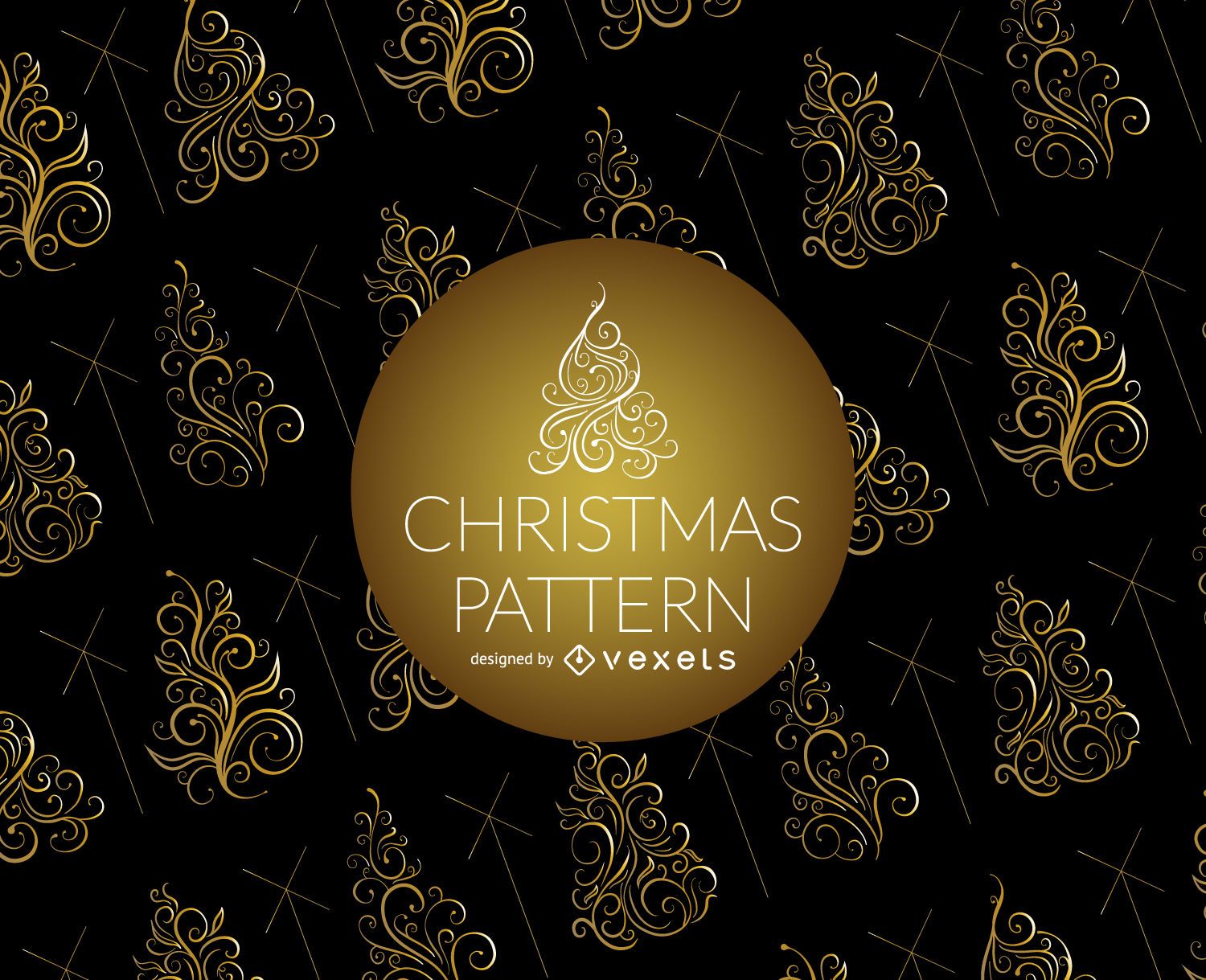 Download Swirl Christmas Tree Pattern - Vector Download