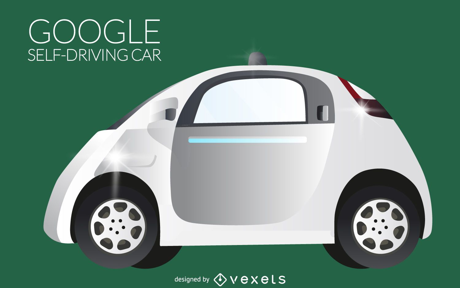 Isolated self-driving car illustration