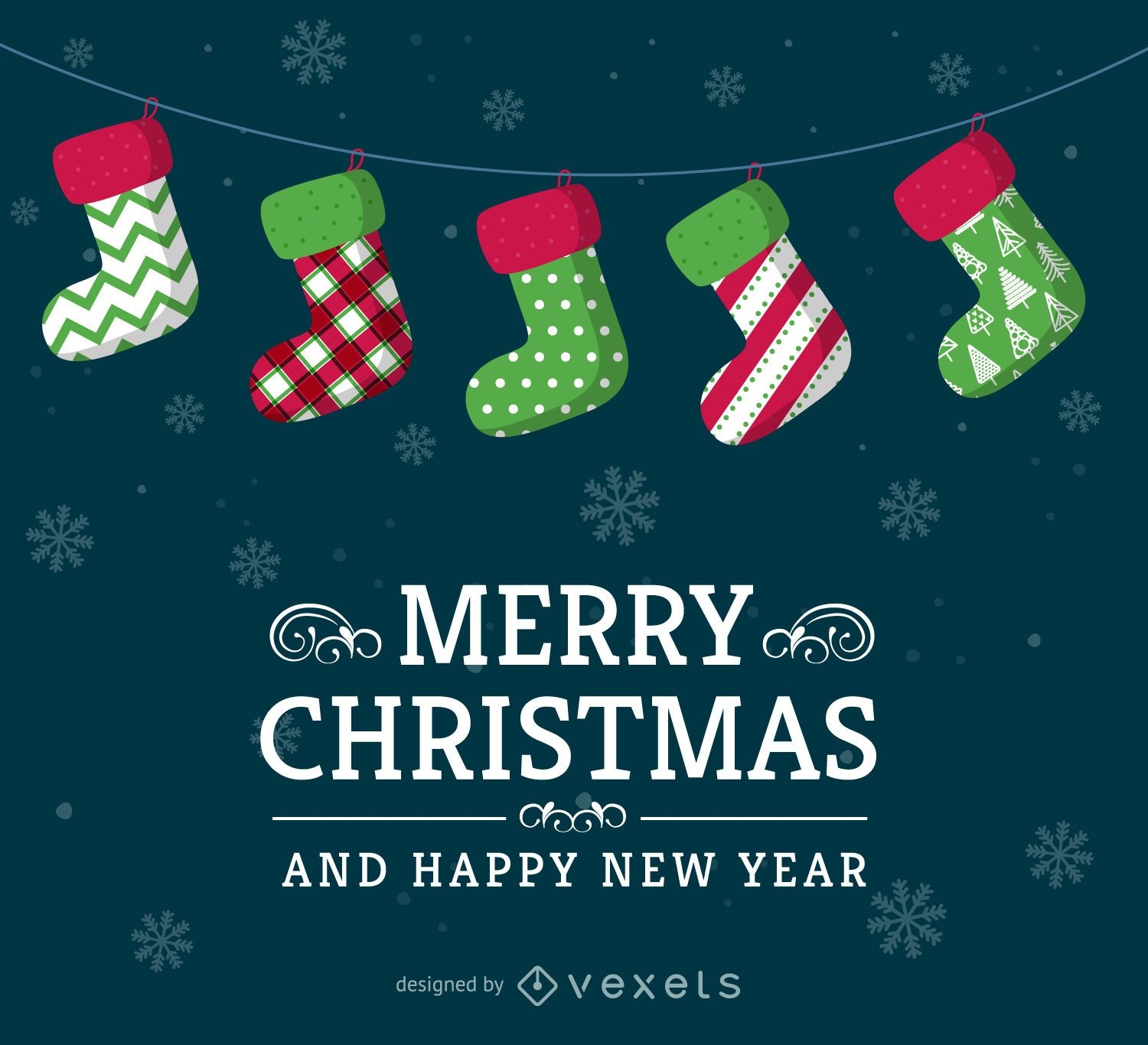 Christmas stockings card design
