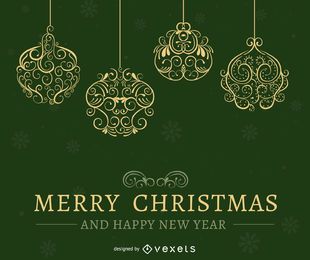 Green Christmas card design