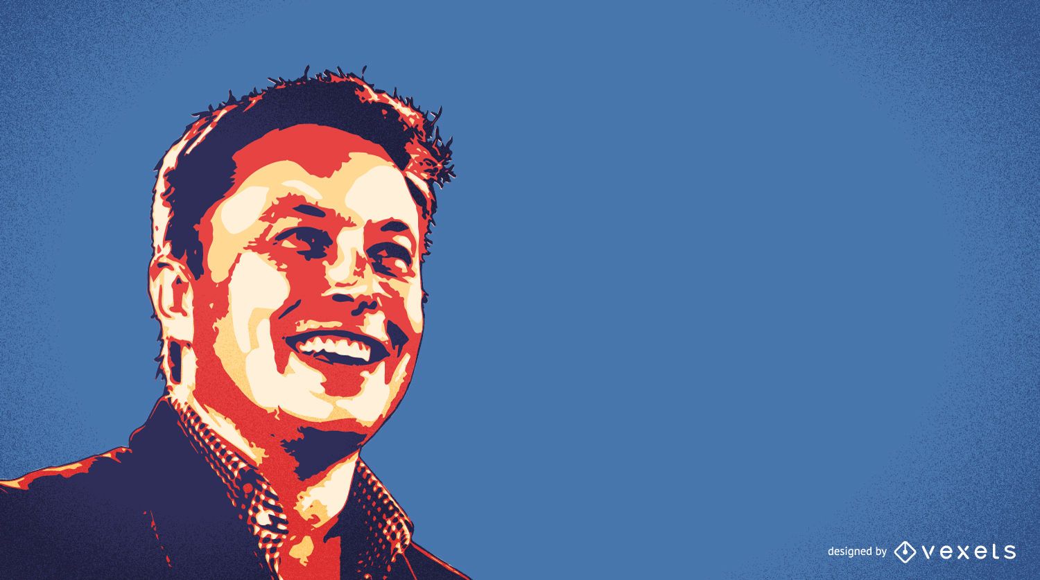 Ilustração de Elon Musk