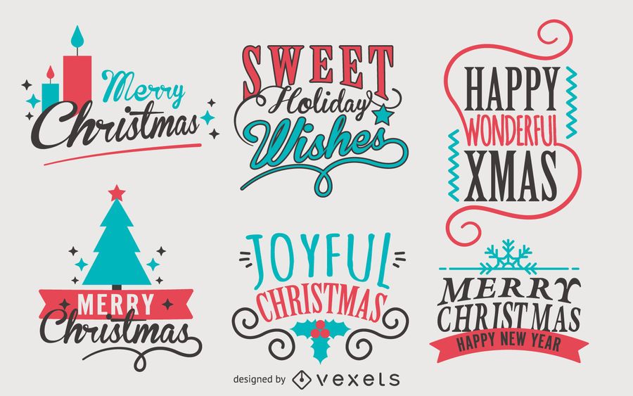 Caligrafía Navidad etiqueta conjunto Caligrafía Navidad etiqueta conjunto