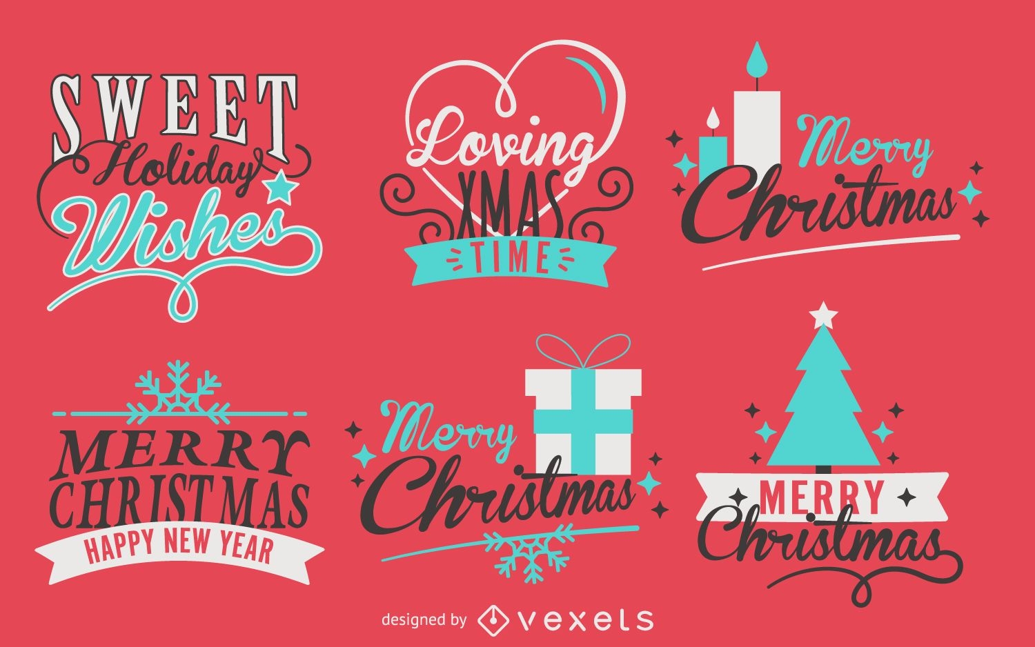 Calligraphy Christmas label pack