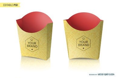 Paper French Fries Packaging Mockup - Free Download Images High Quality  PNG, JPG