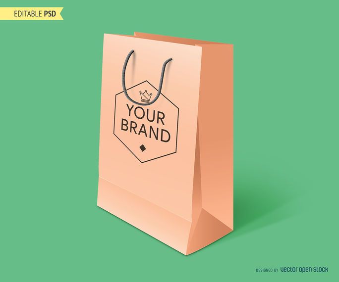 Bolsa de compras maqueta PSD Bolsa de compras maqueta PSD