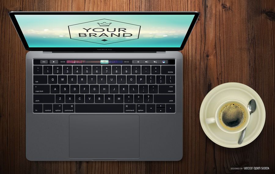Macbook Pro Touch Bar mockup Macbook Pro Touch Bar mockup