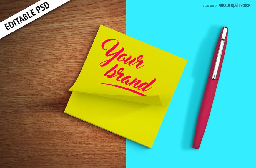 Post it note maqueta PSD Post it note maqueta PSD